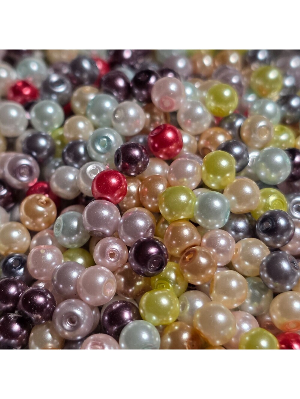 Bulk Lot Glass Pearl Beads 4mm Round in Mixed Colors USA Jewelry Supply 100 pcs - Picture 5 of 10